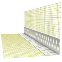 Кутник ПВХ перфорований з сіткою 2,5м ЕКО (7х7см 125г/м2) 🏠 «Перший Дім»