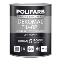 Polifarb DekoMal ГФ 021 сірий 0,9 кг 🏠 «Перший Дім»