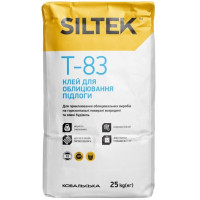 Siltek T-83 Клей для облицювання підлоги - кераміка, керамограніт, клінкер, натуральний камень (25 кг)
облицювальних виробів, природнього каменю 🏠 «Перший Дім»