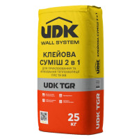 UDK TGR Клейова суміш 2 в 1, для приклеювання та армування пінополістирольних та мінераловатних плит, 25 кг бренд UDK Харків
