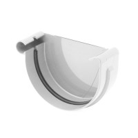 Заглушка ринви ліва BRYZA 125мм, білий 🏠 «Перший Дім»