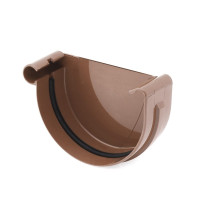 Заглушка ринви ліва BRYZA 125мм, коричневий 🏠 «Перший Дім»